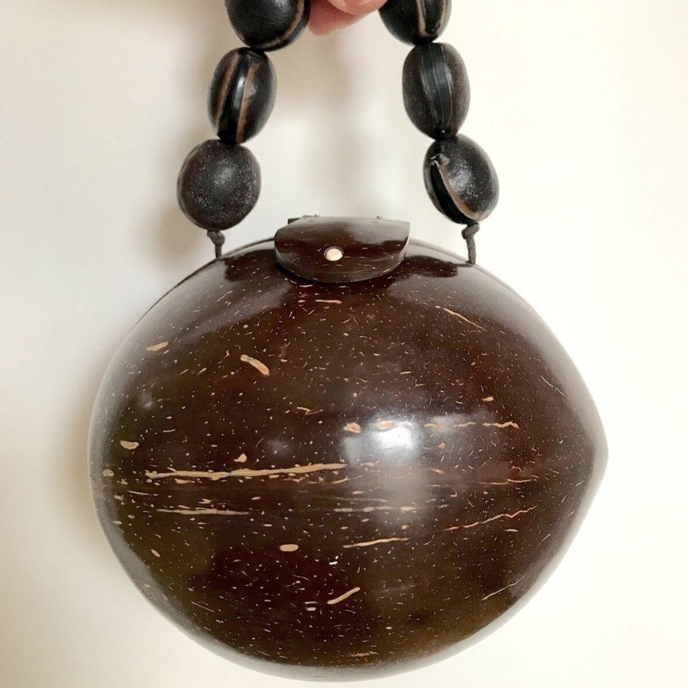 Coconut Mini Handbag Clutch Handmade One-Of-A-Kind Summer Party